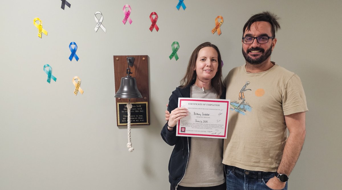 woman and man smiling