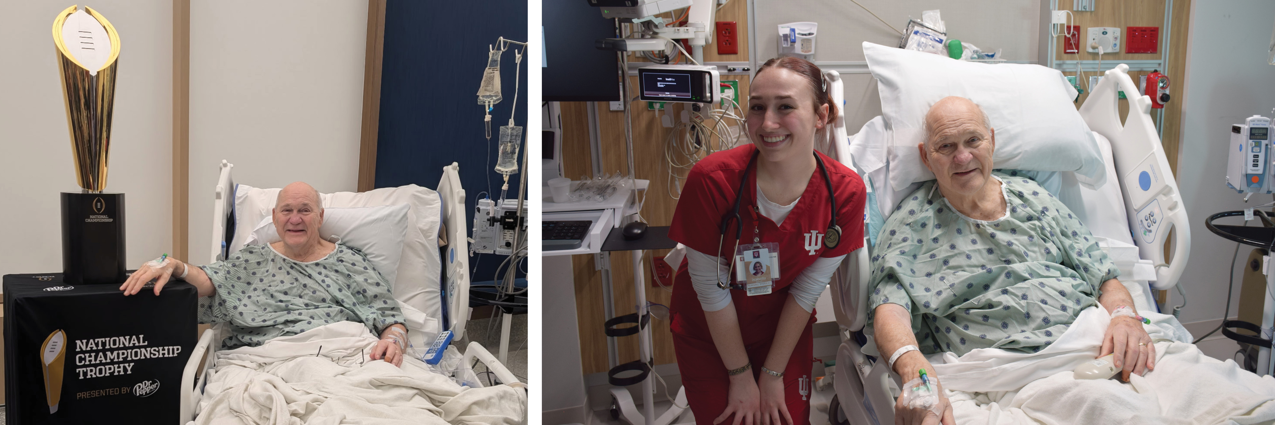 Joe Novak at IU Health Bloomington with National Championship trophy