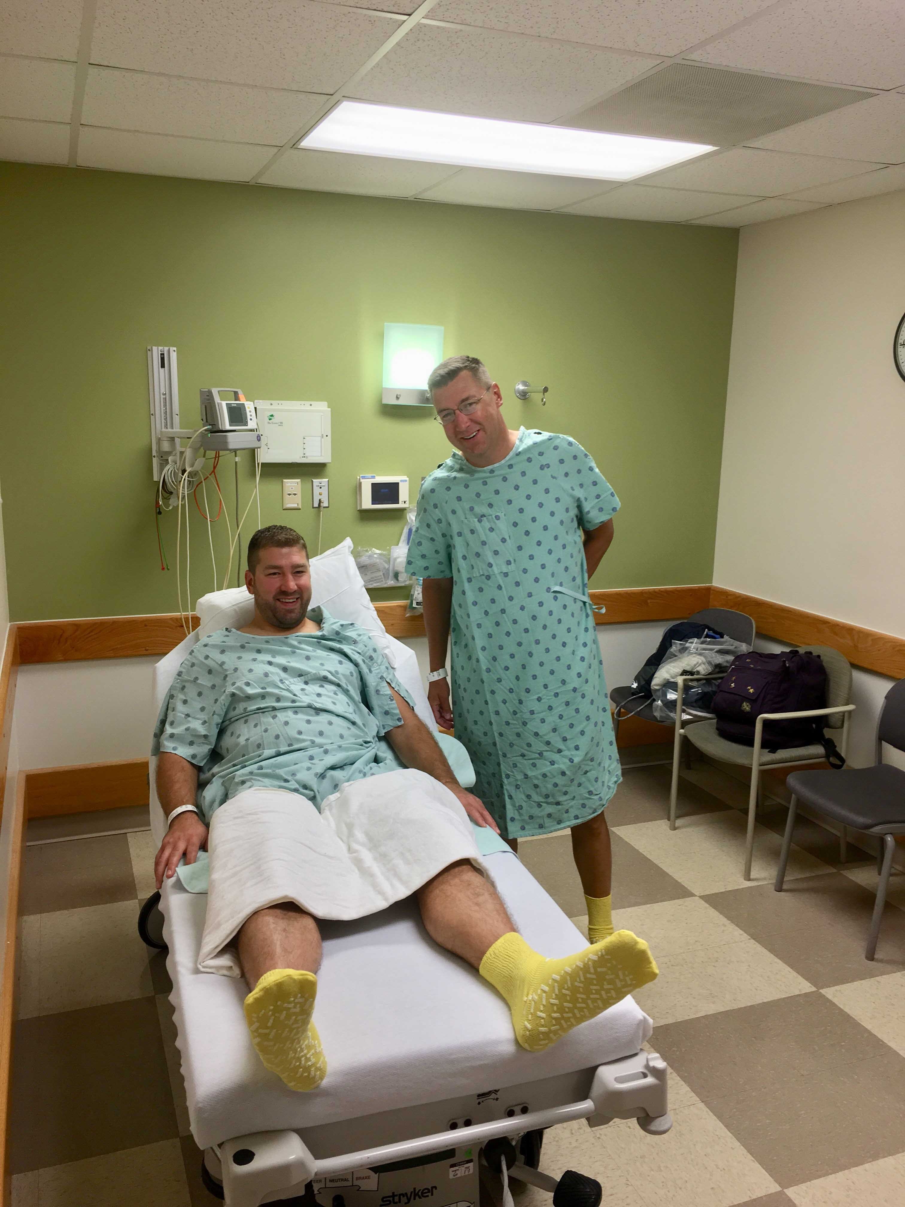 Greg and Mark at the hospital