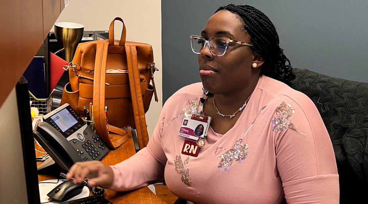 woman working at computer