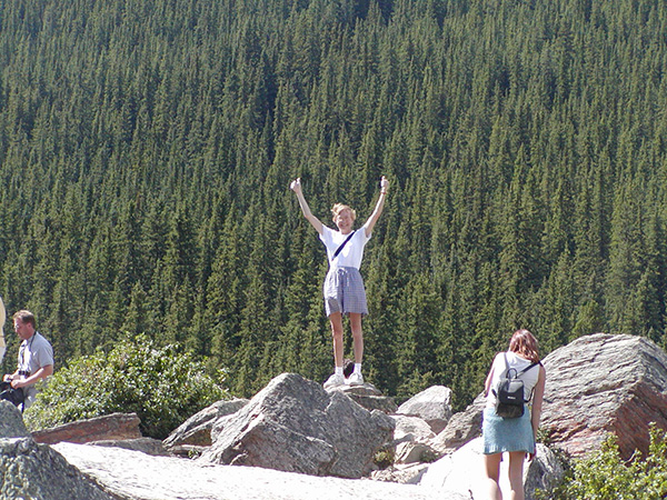 Tonja Talley standing on rock