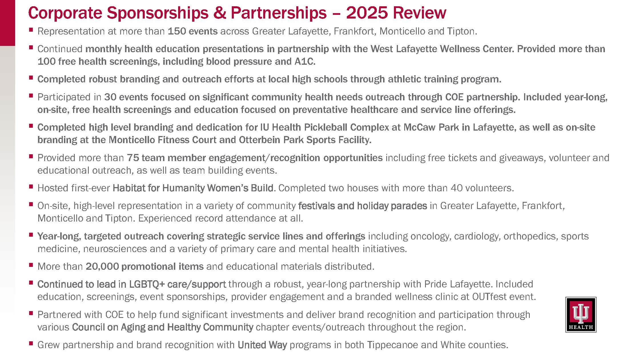 2025 Sponsorships & Partnerships