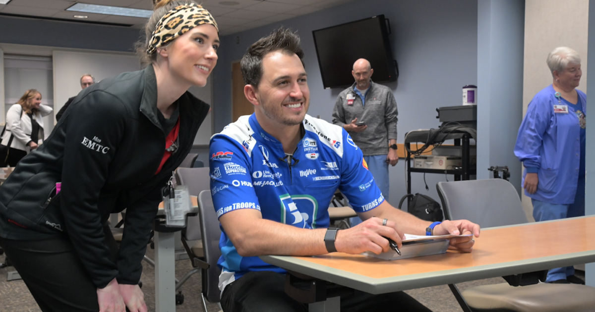 IndyCar driver Graham Rahal visits University Hospital | IU Health