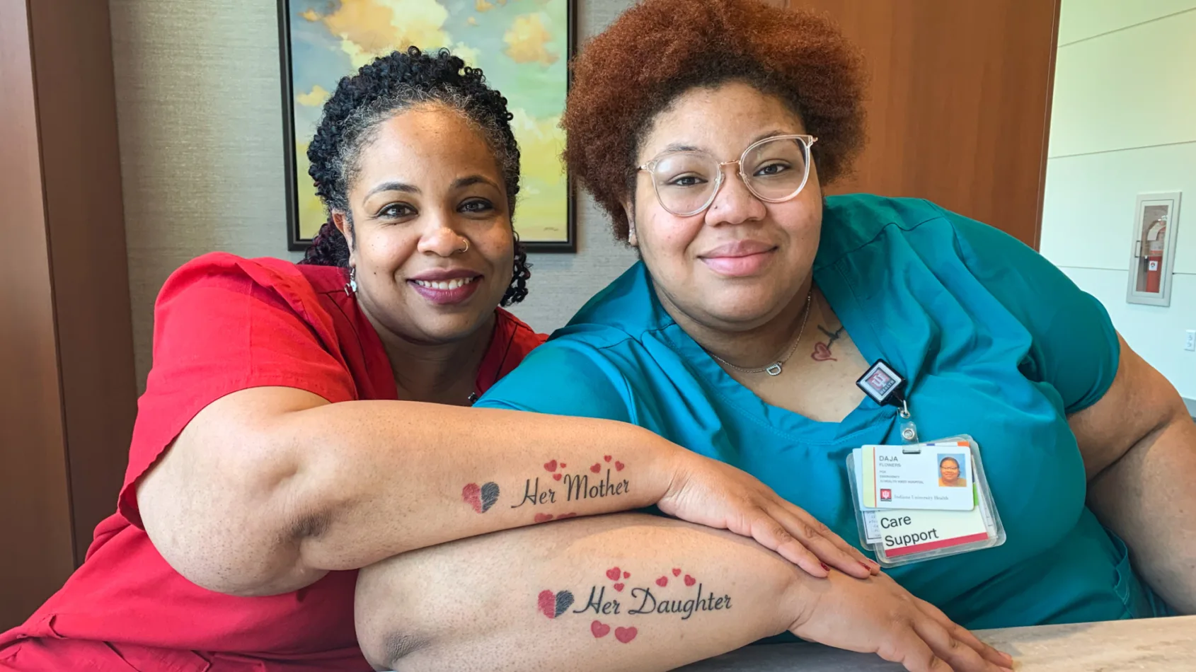 Matching tattoos and matching hearts for others: Meet Pam and Daja