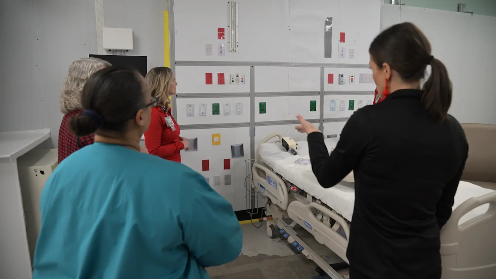 Team members designing rooms for new hospital