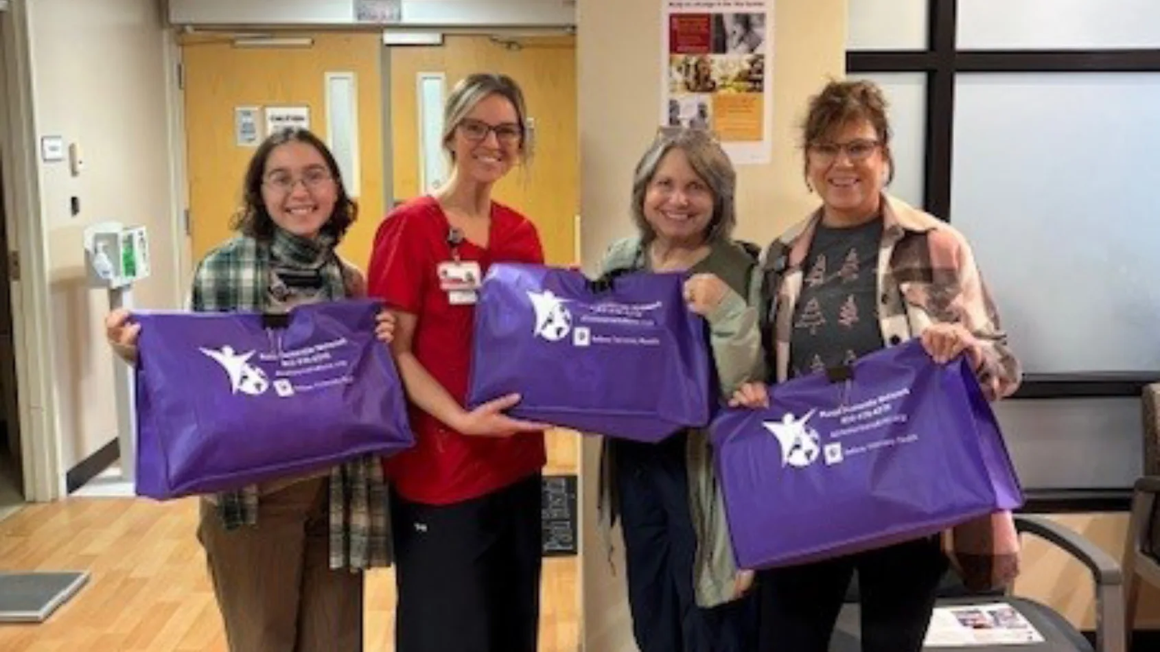 Purple bags full of purpose in Bedford and Paoli