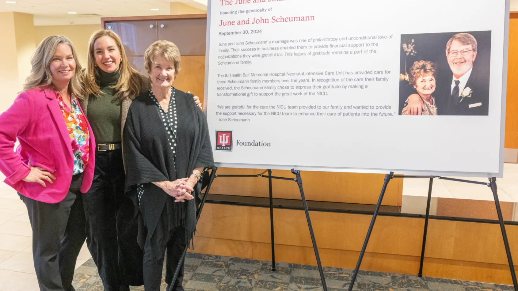 $1 million gift to support NICU care at IU Health Ball Memorial Hospital