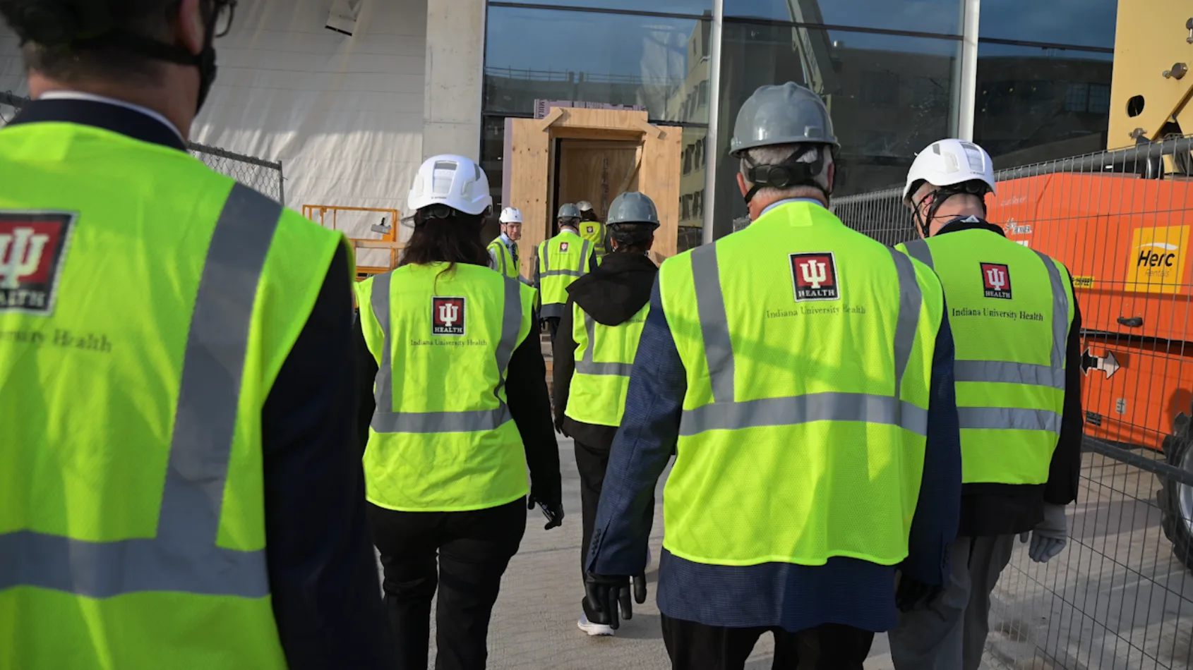 IU Health leaders, board members tour new downtown hospital project