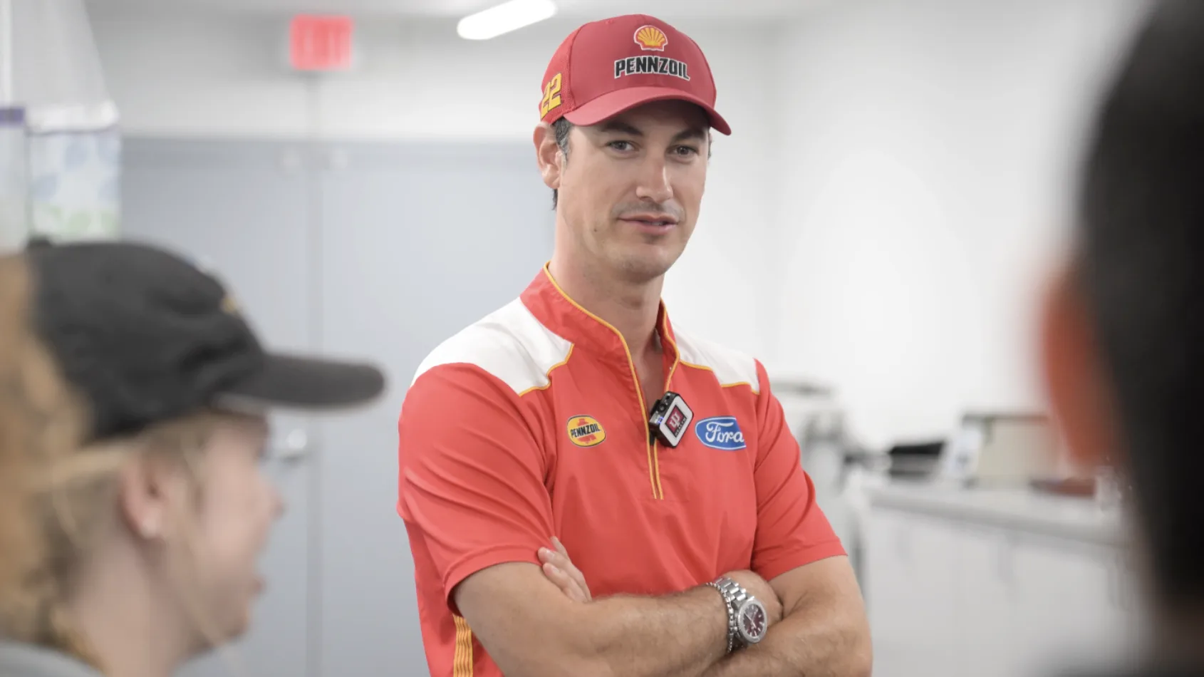 NASCAR Champ visits IU Health team at Indianapolis Motor Speedway