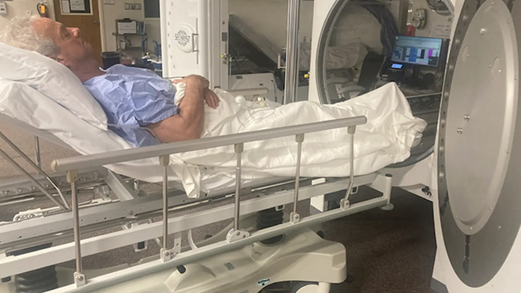 Patient on hyperbaric oxygen therapy- that kind of healing is really incredible