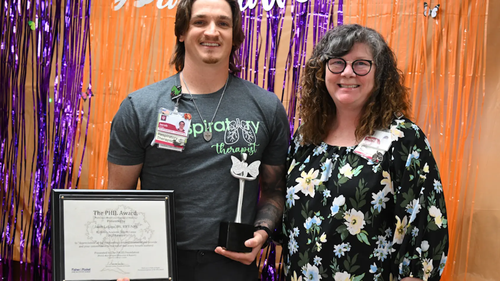 Respiratory therapist, Jacob Lesage honored with prestigious PHIL Award