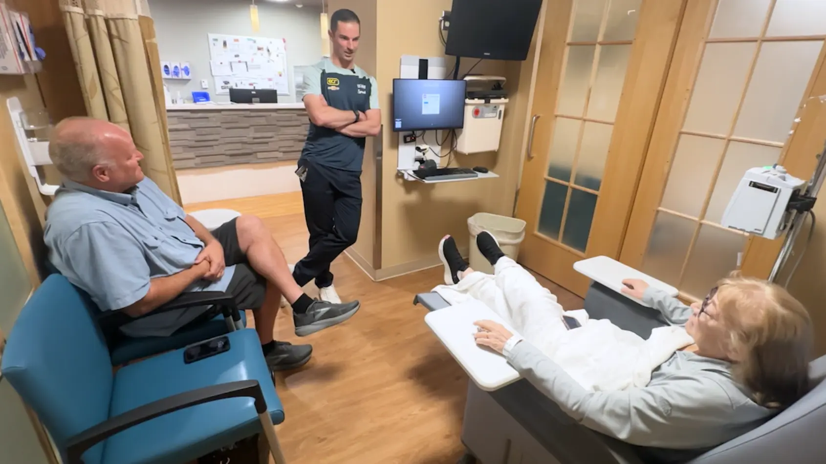 Indy 500 driver, Alexander Rossi visits IU Health Simon Cancer Center
