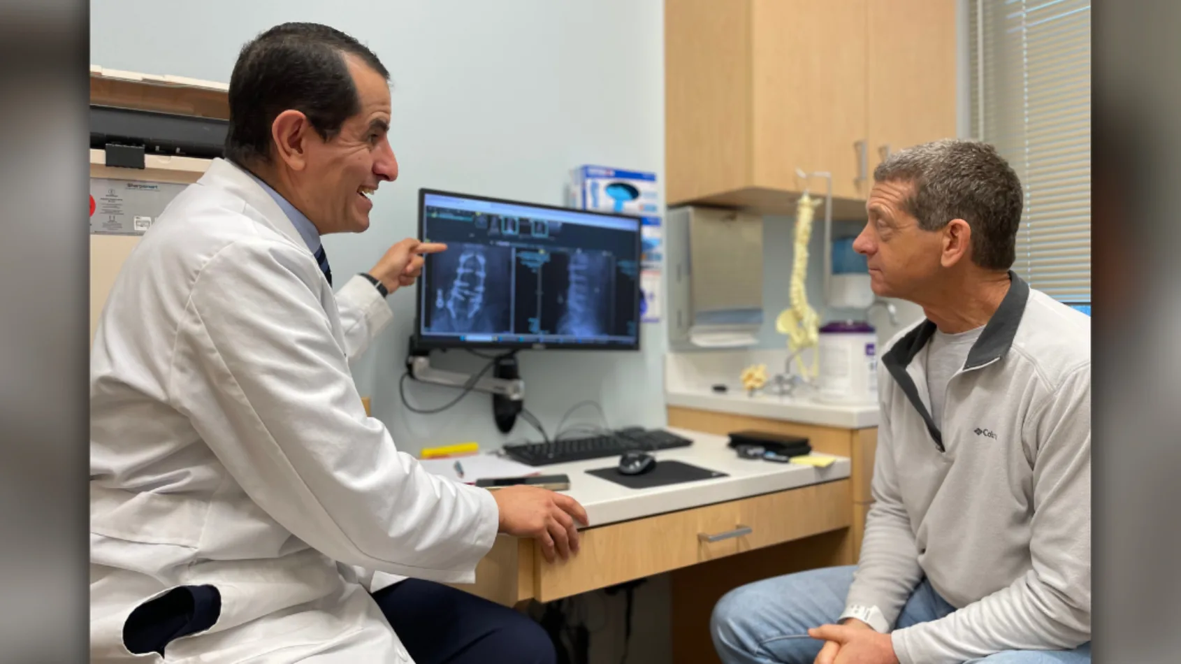 Patient travels hundreds of miles to celebrate spine surgery milestone at IU Health West