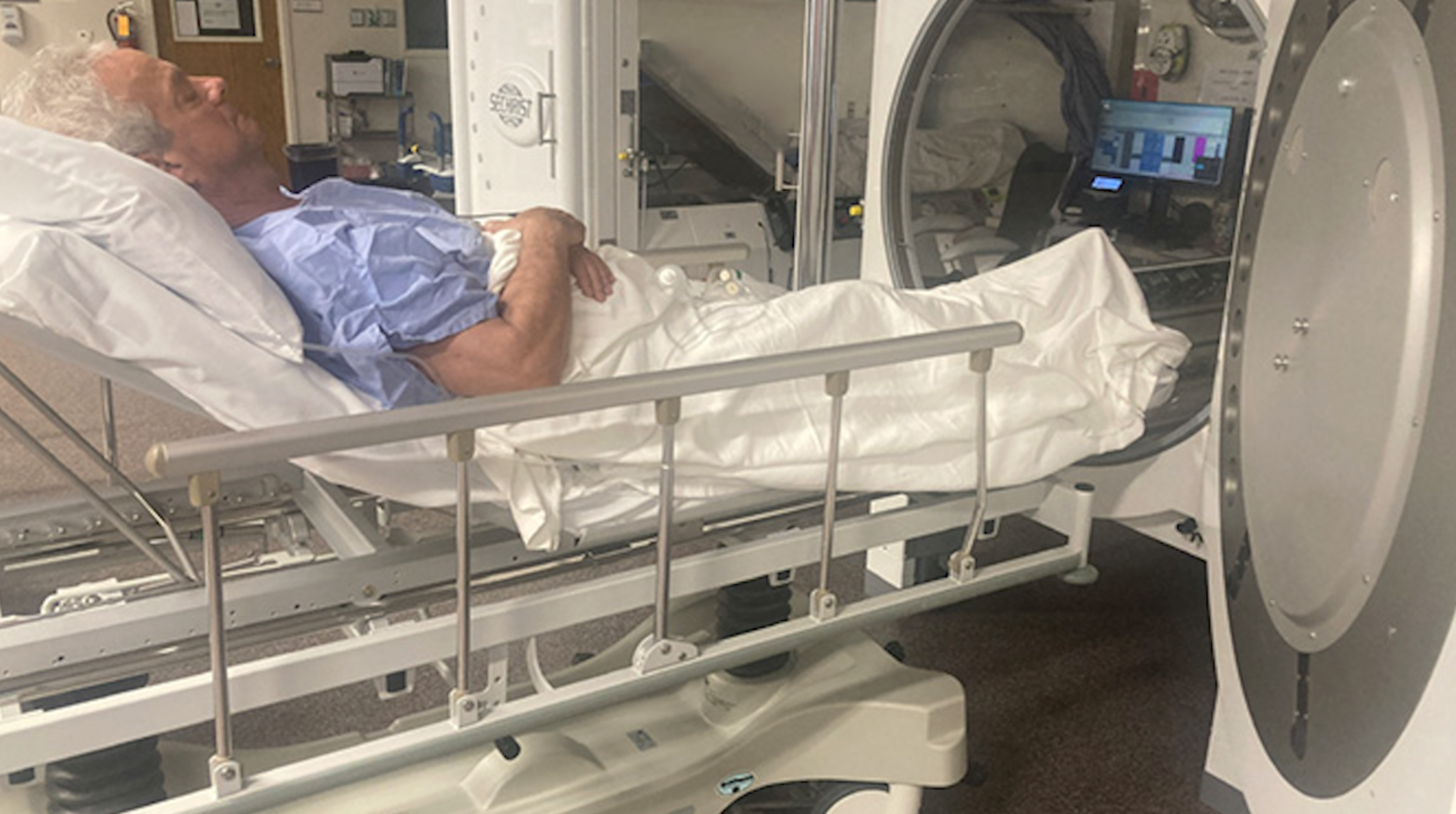 Patient on hyperbaric oxygen therapy- that kind of healing is really incredible