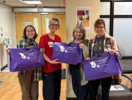 Purple bags full of purpose in Bedford and Paoli