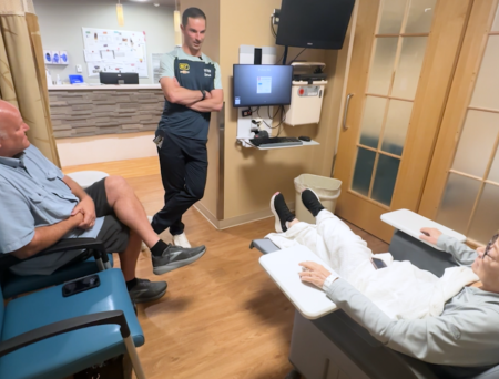 Indy 500 driver, Alexander Rossi visits IU Health Simon Cancer Center