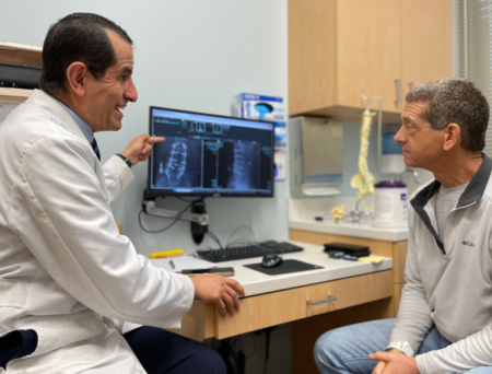 Patient travels hundreds of miles to celebrate spine surgery milestone at IU Health West