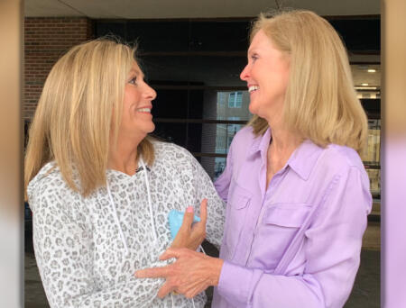 Two women enjoy heartfelt friendship, joined by a kidney