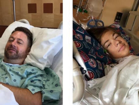 Two surgeries, one day - Father donates kidney to son