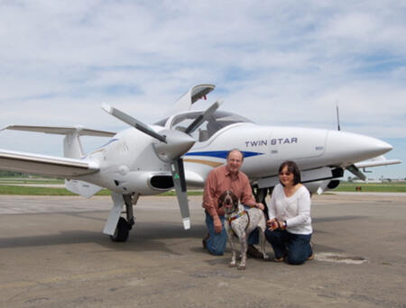 Doctor flies for a cause that has paws