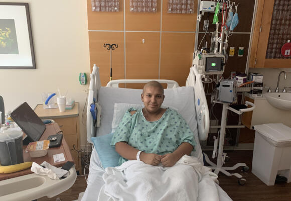 College student recovering from bone marrow transplant