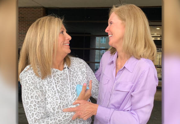 Two women enjoy heartfelt friendship, joined by a kidney
