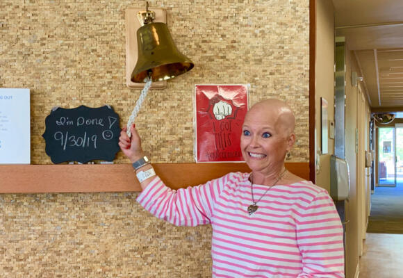 Breast cancer patient is ready to kiss chemo good-bye