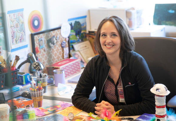 Therapist uses art as creative expression with neurology patients