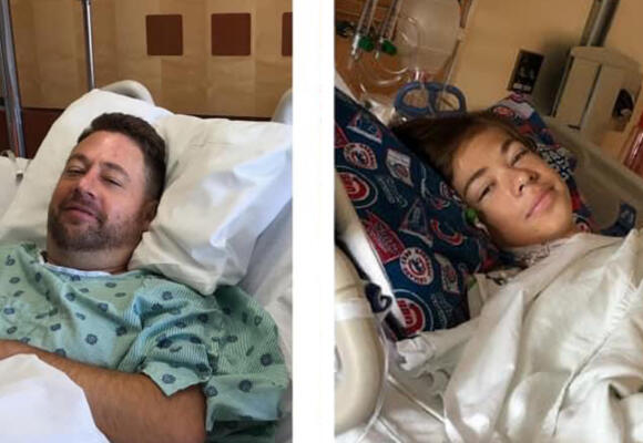 Two surgeries, one day - Father donates kidney to son