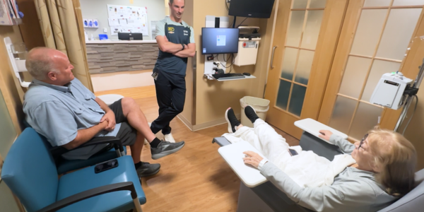 Indy 500 driver, Alexander Rossi visits IU Health Simon Cancer Center image.