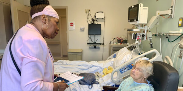 Chaplain helps connect patients to community image.