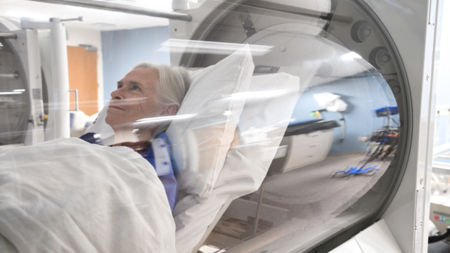 Hyperbaric oxygen therapy yields major results for patient with open wound image.