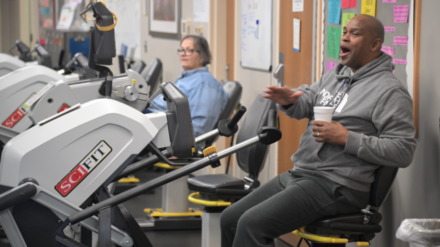 Cardiac rehab group works out together, even after graduation image.
