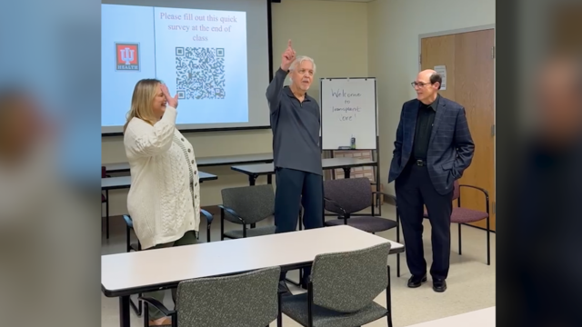 Lung transplant recipient uses breath to inspire others through song image.