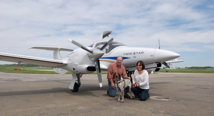 Doctor flies for a cause that has paws