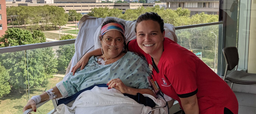 Kaylee Durnil with nurse